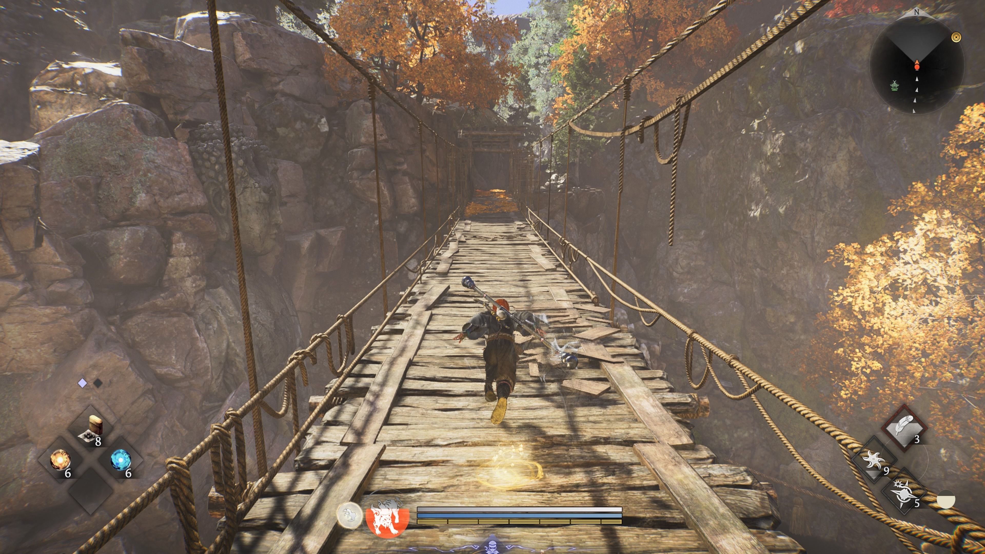 Berlari di jembatan di Nioh 3 PS5