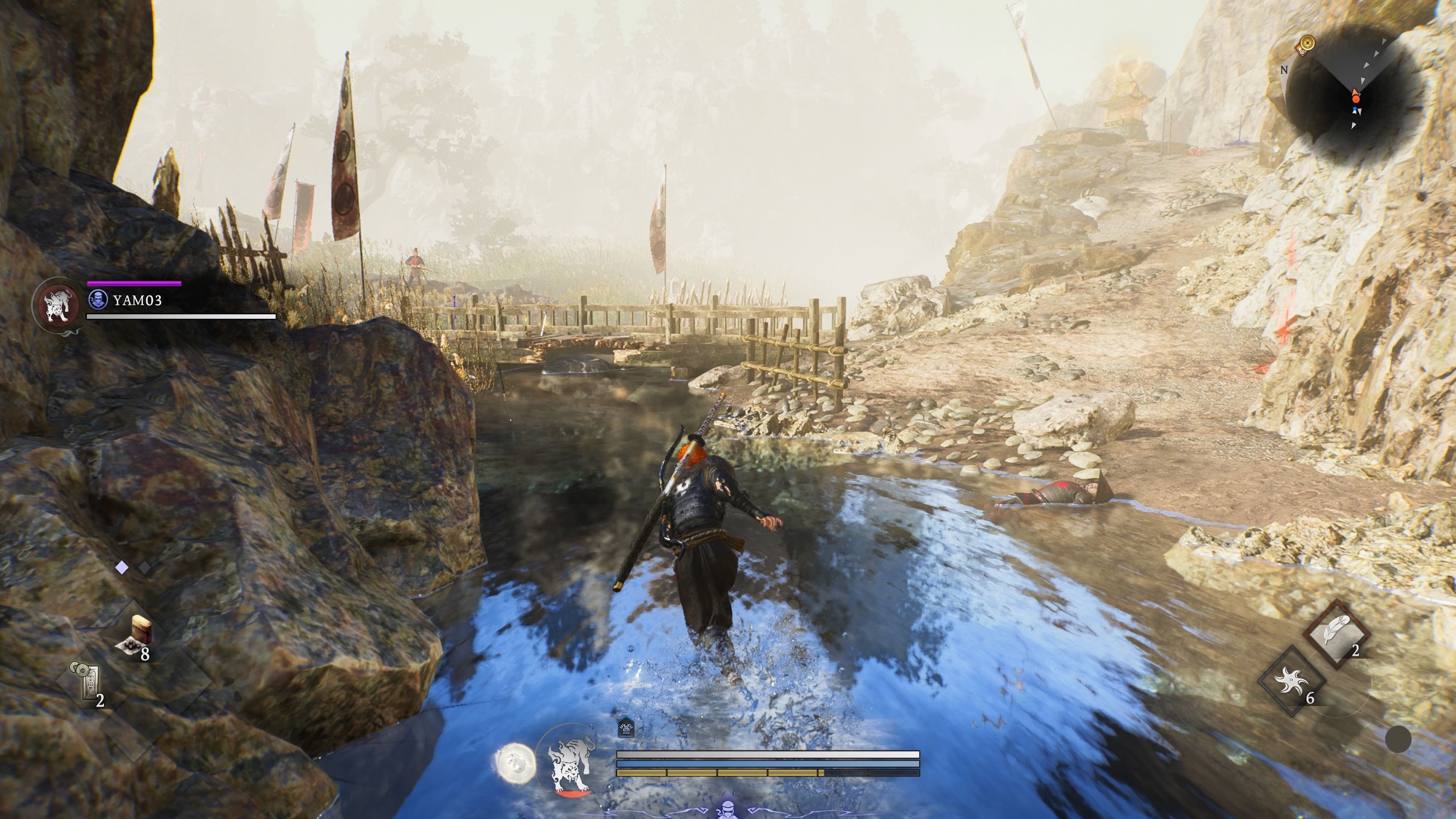 Berlari di air di Nioh 3 PS5