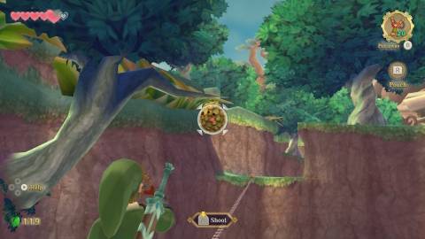 Shooting a hive in The Legend Of Zelda Skyward Sword (2011)