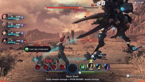 Shooting a mech enemy in Xenoblade Chronicles X (2015)