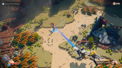 Shooting an enemy in LEGO Horizon Adventures (2024)