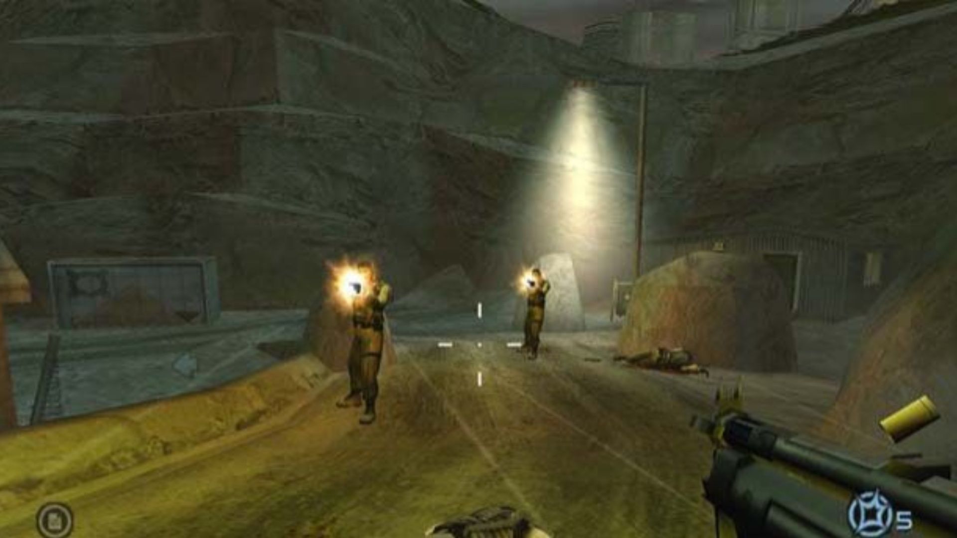 Shooting enemies in Cold Winter (2005)
