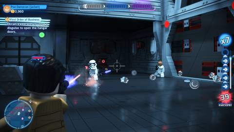 Shooting enemies in LEGO Star Wars The Skywalker Saga (2022)