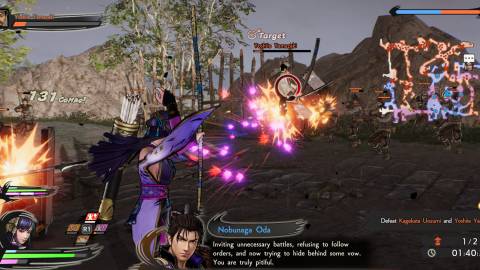 Shooting enemies in Samurai Warriors 5 (2021)