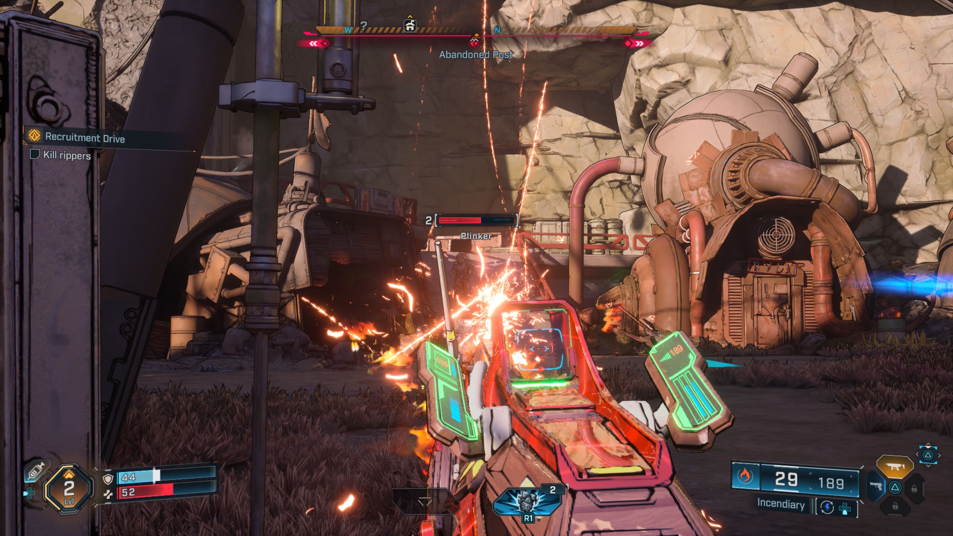 Shooting enemies with fire bullets in Borderlands 4 (2025)