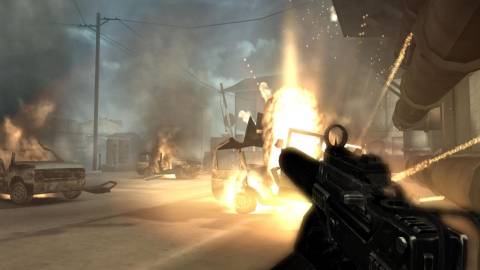 Shooting up cars in Black (2006)