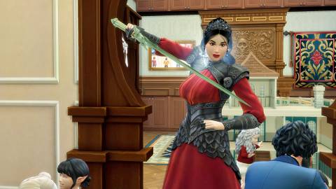 Sims 4 Royalty & Legacy - Sim Wielding Simscalibur