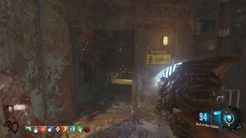 skull reveals the elevator door