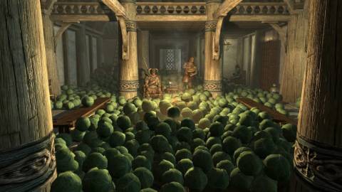 Skyrim Player Creates an Elevator Using a Cabbage