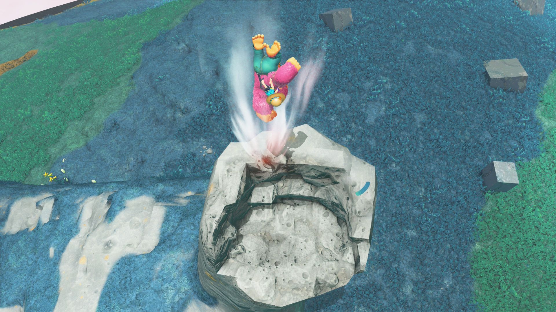 Smaashing down on a rock in Donkey Kong Bananza (2025)