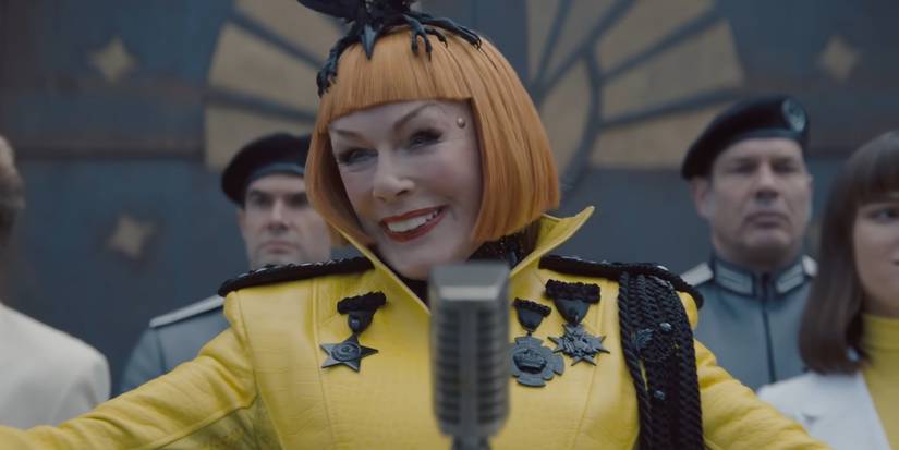 Drusilla smiles wide at the reaping in Sunrise on the Reaping