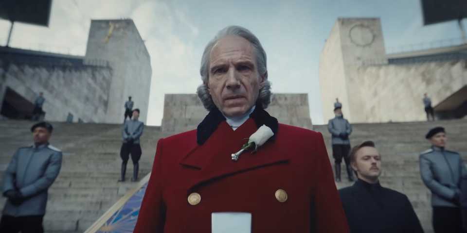 Ralph Fiennes as President Snow in Sunrise on the Reaping
