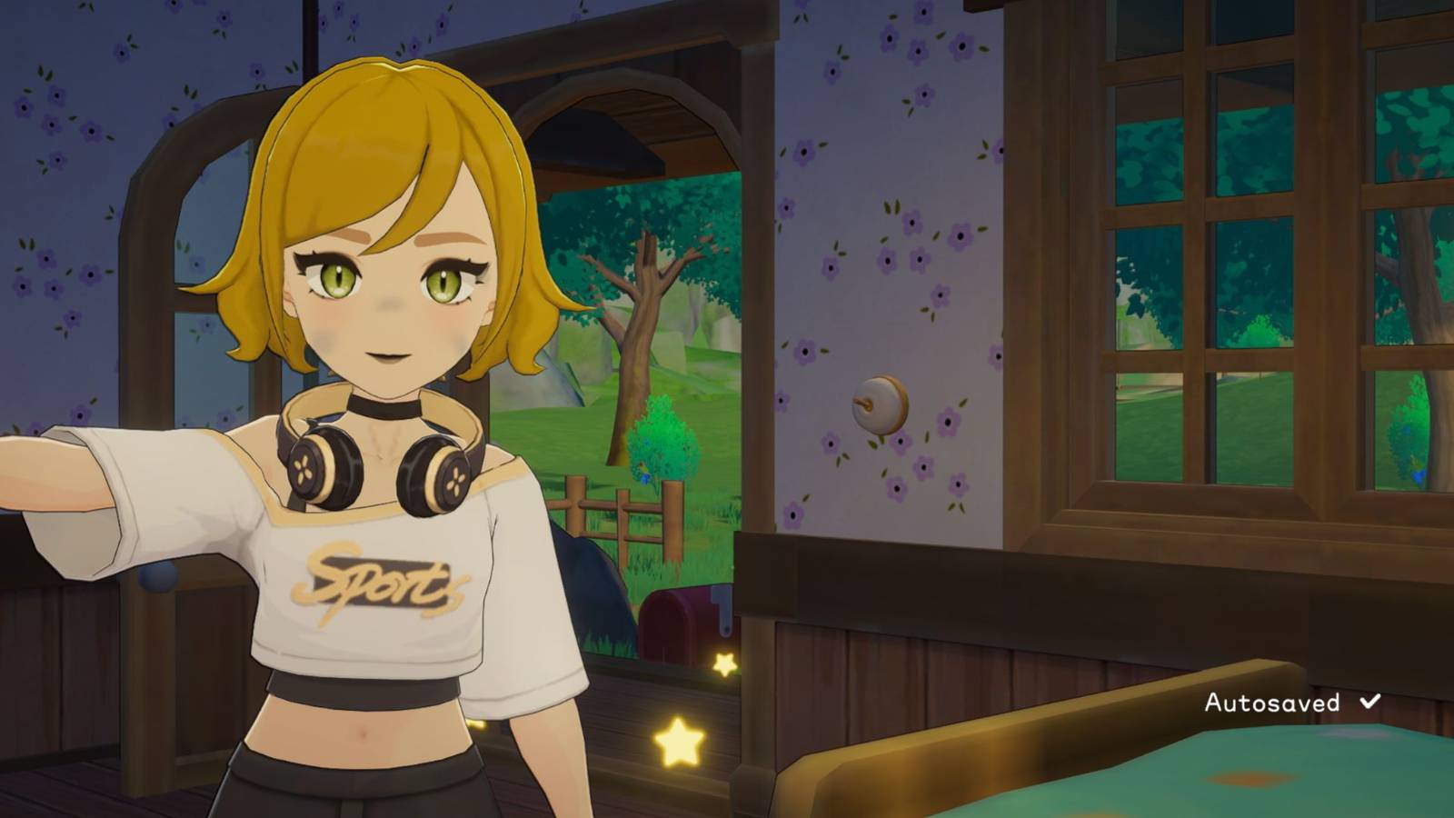 A player saving the game in Starsand Island