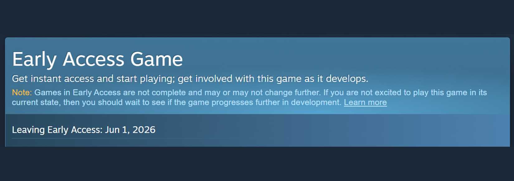 Steam Early Access-