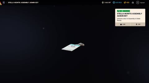 Stella Montis Admin Assembly Key ARC Raiders