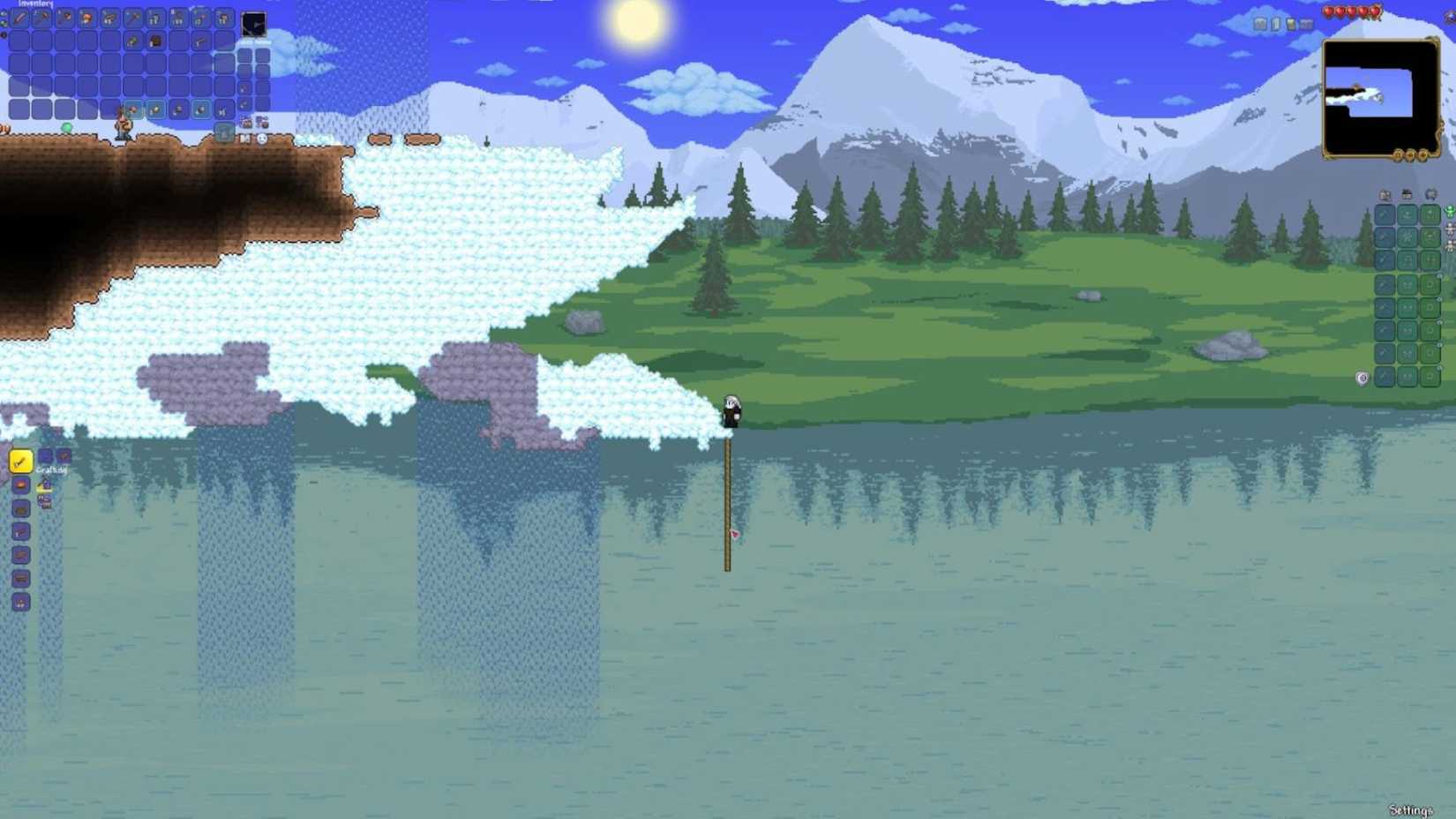 Player in Terraria Skyblock