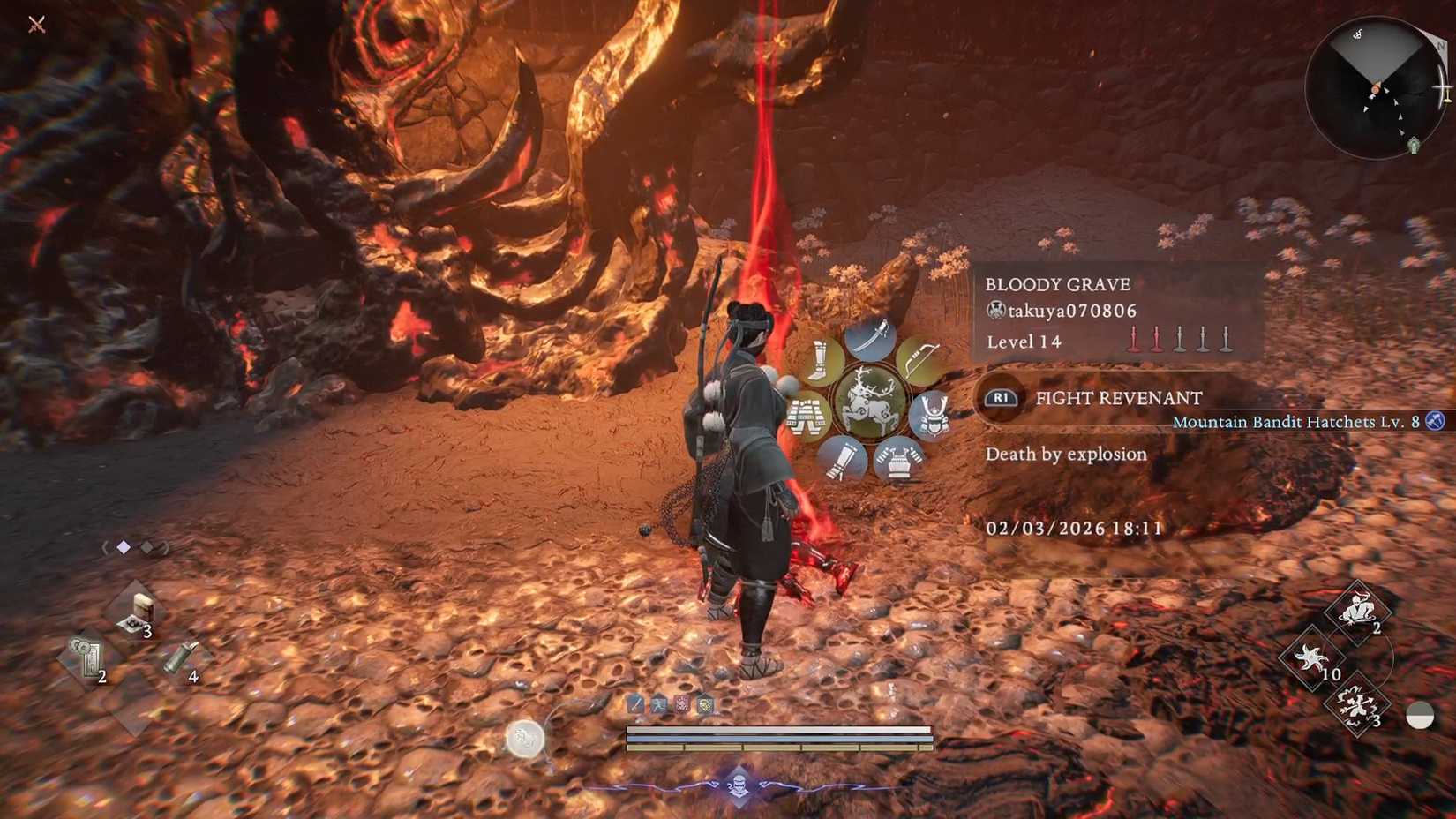 summon revenant on bloddy graves in nioh 3