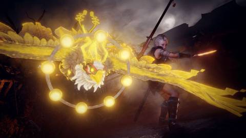 Summoning a bird spirit in Nioh 2 (2020)