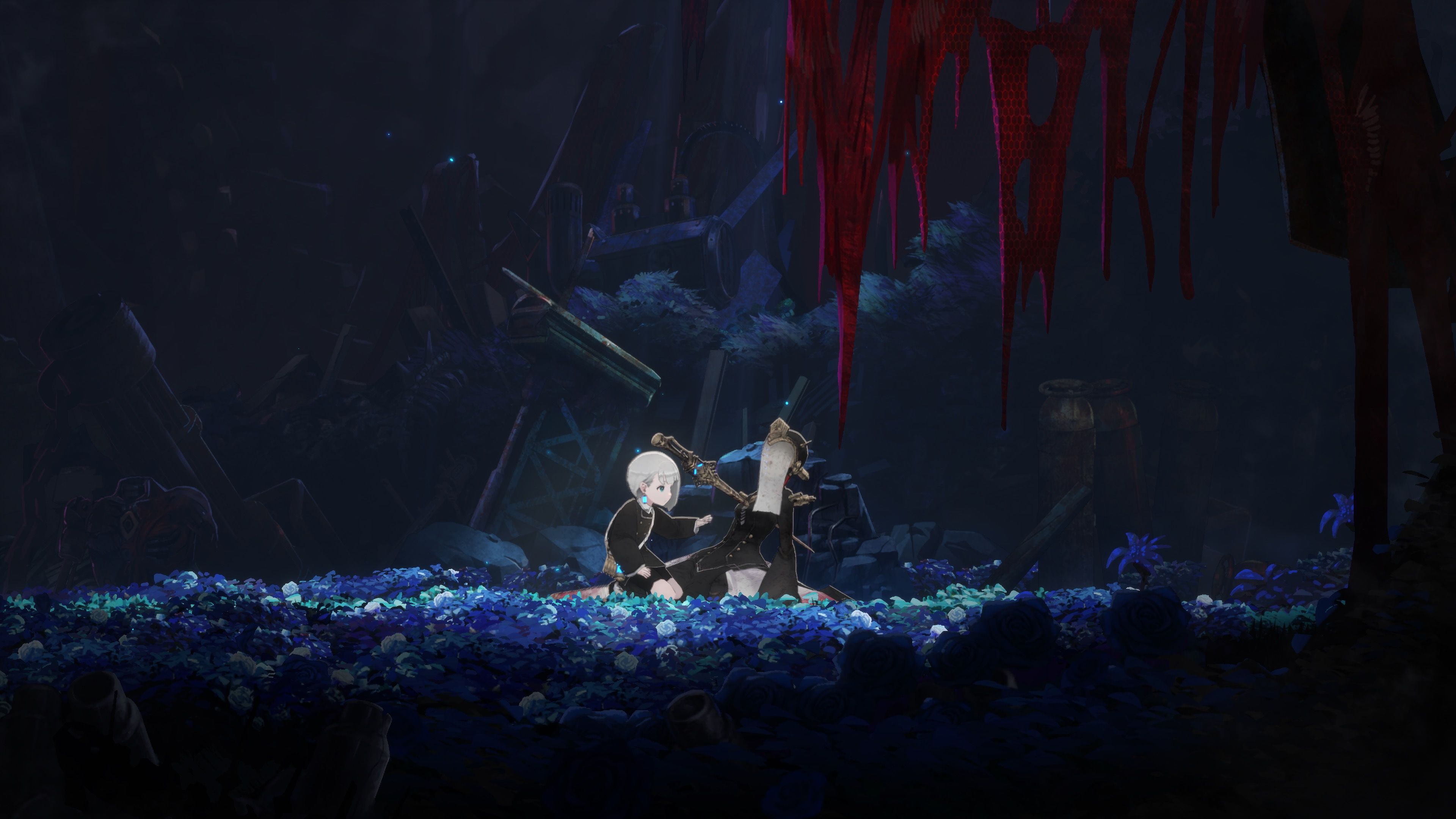 Talking to an NPC in Ender Magnolia Bloom in the Mist (2025)