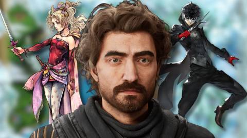A collage of characters from three turn-based RPGs that are considered perfect: Terra Branford from Final Fantasy 6, Gustave from Clair Obscur: Expedition 33 and Joker from Persona 5.