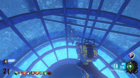 the blue vial in the skeleton