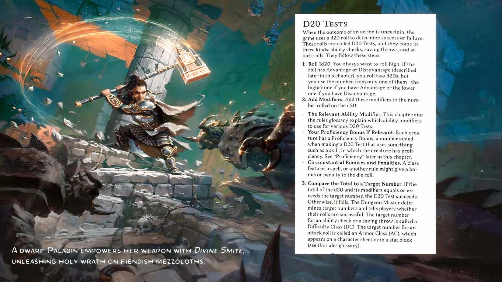 The D20 Test rules in Dungeons and Dragons