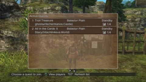 The online menu in White Knight Chronicles (2008)