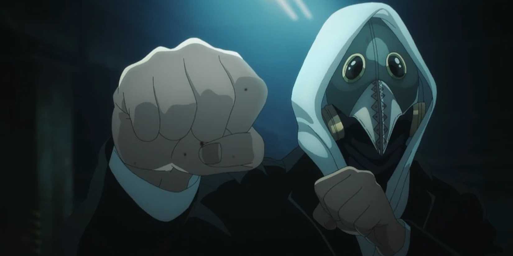 Violence demon is raising his fist.