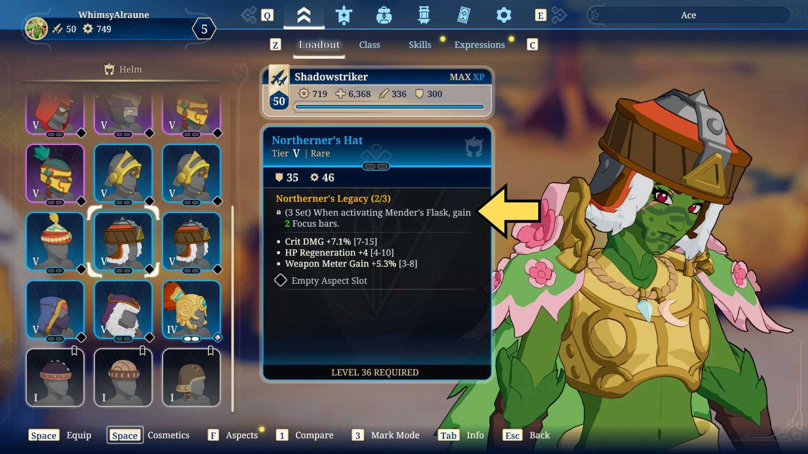 The activation conditions for a gear set's special ability in Towerborne