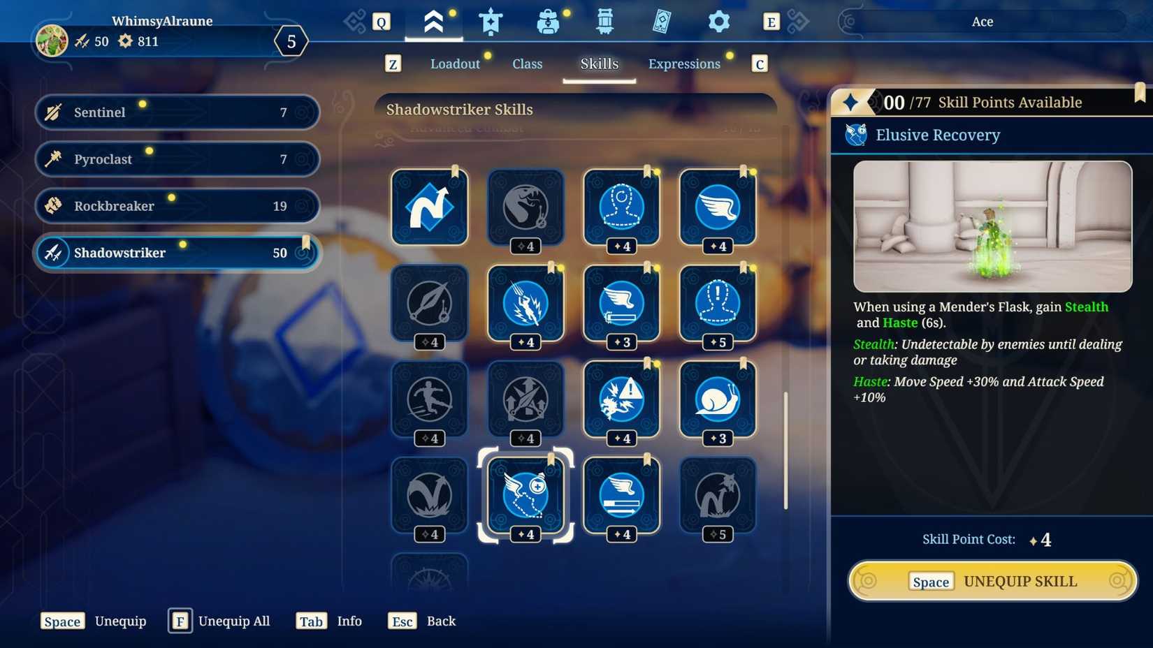 En Shadowstrikers utvalda avancerade stridsfärdigheter i Towerborne