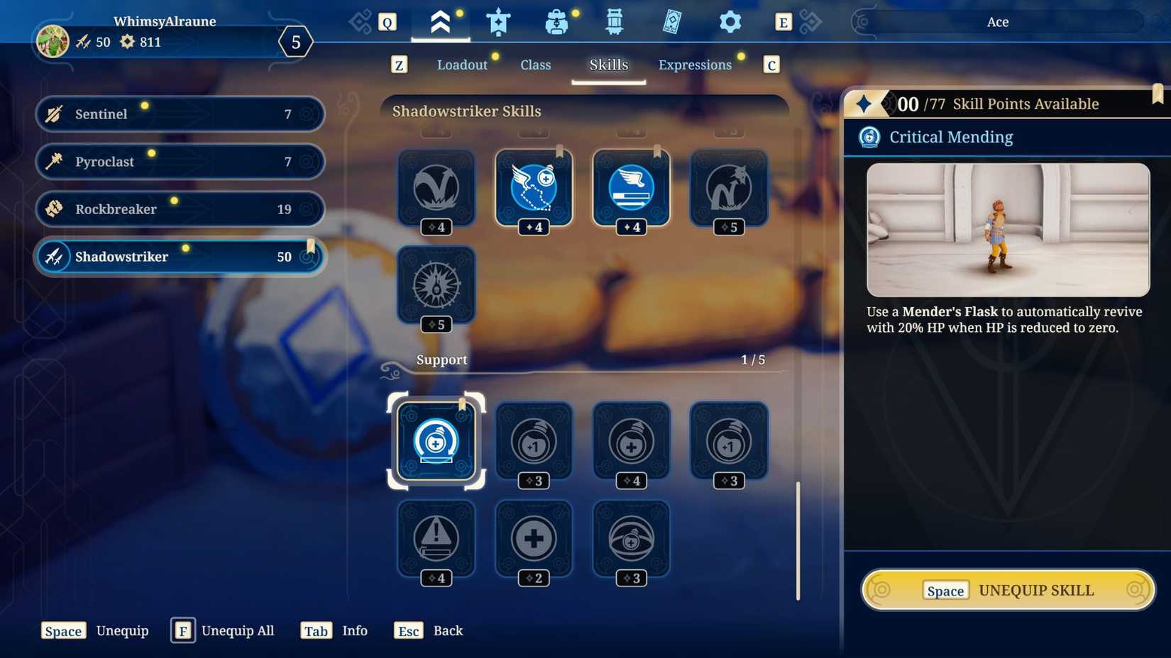 En Shadowstrikers utbudsfärdigheter i Towerborne