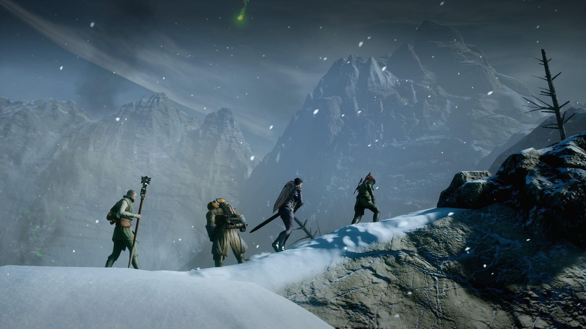 Traveling along a mountain in Dragon Age Inquisition (2014)