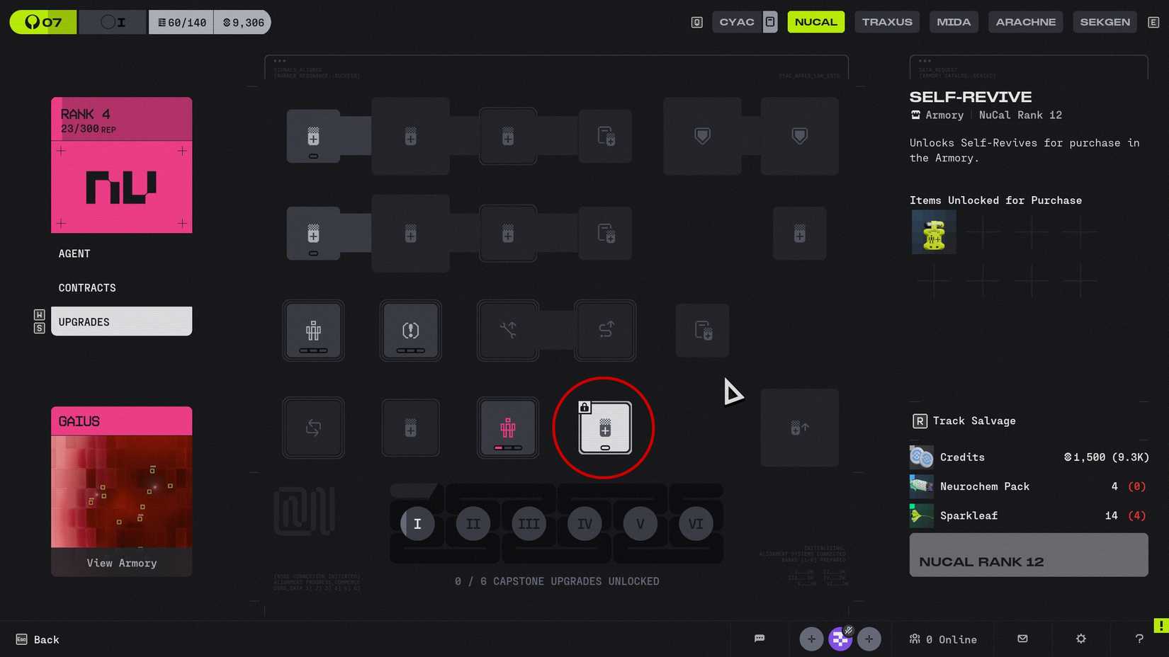 Unlock Self Revive in NuCal Faction Tree in Marathon