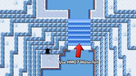 Use HM07 Waterfall to climb waterfall in pokemon firered leafgreen