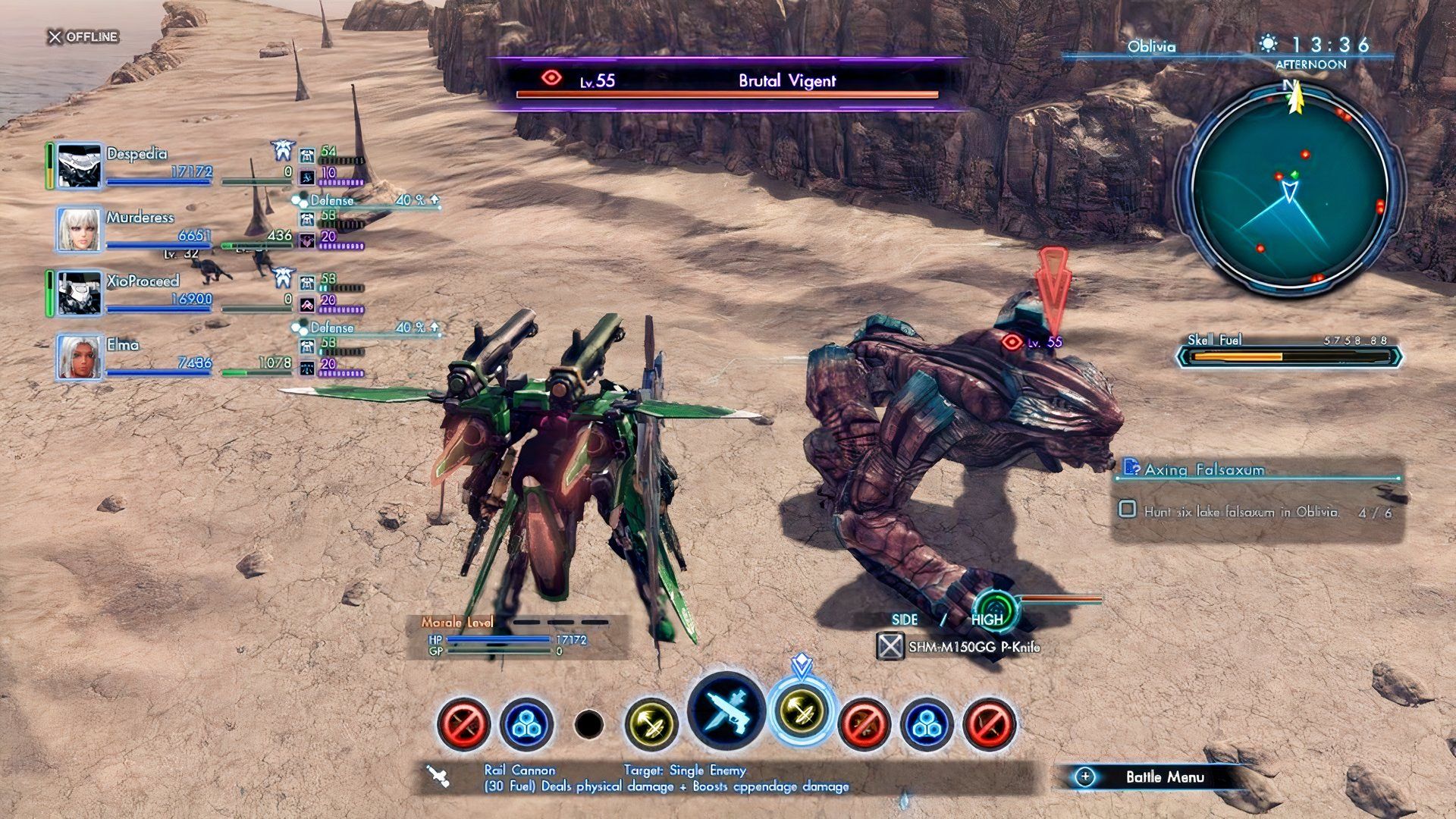 Using a Skell in combat in Xenoblade Chronicles X (2015)