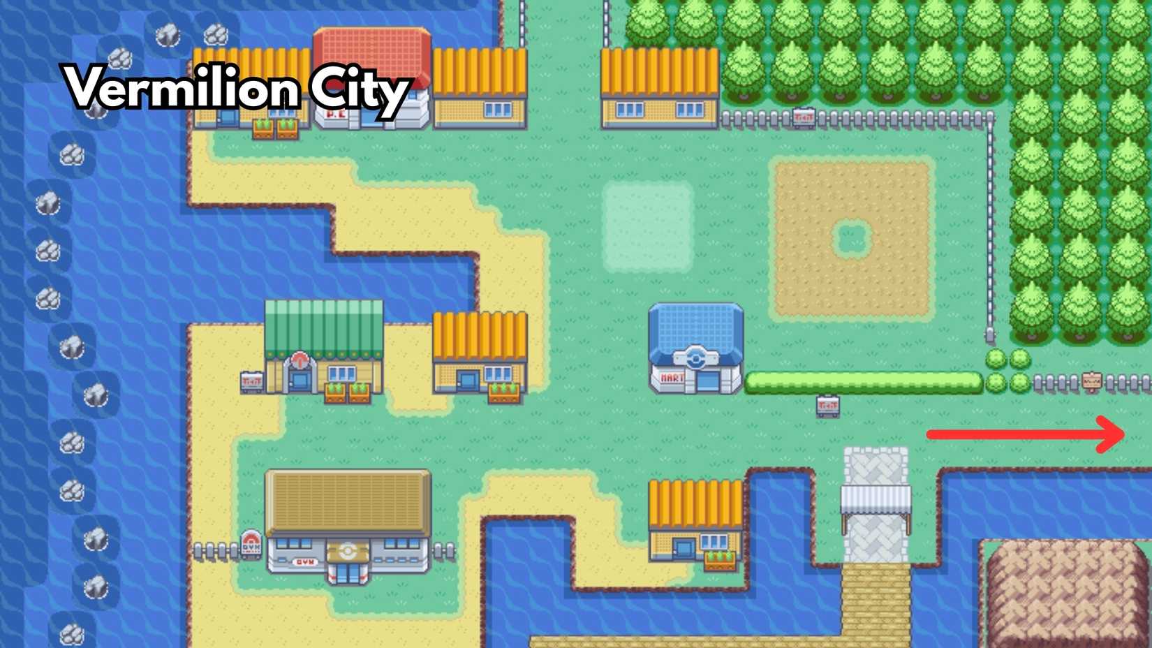 vermilion city HM05 Flash location in pokemon firered leafgreen