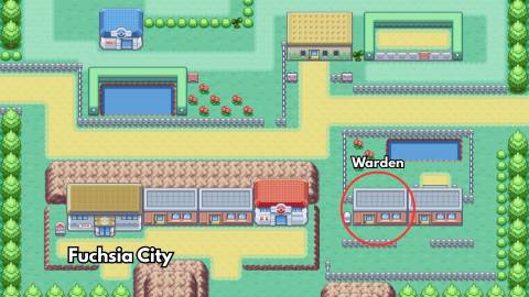 warden location pokemon firered leafgreen