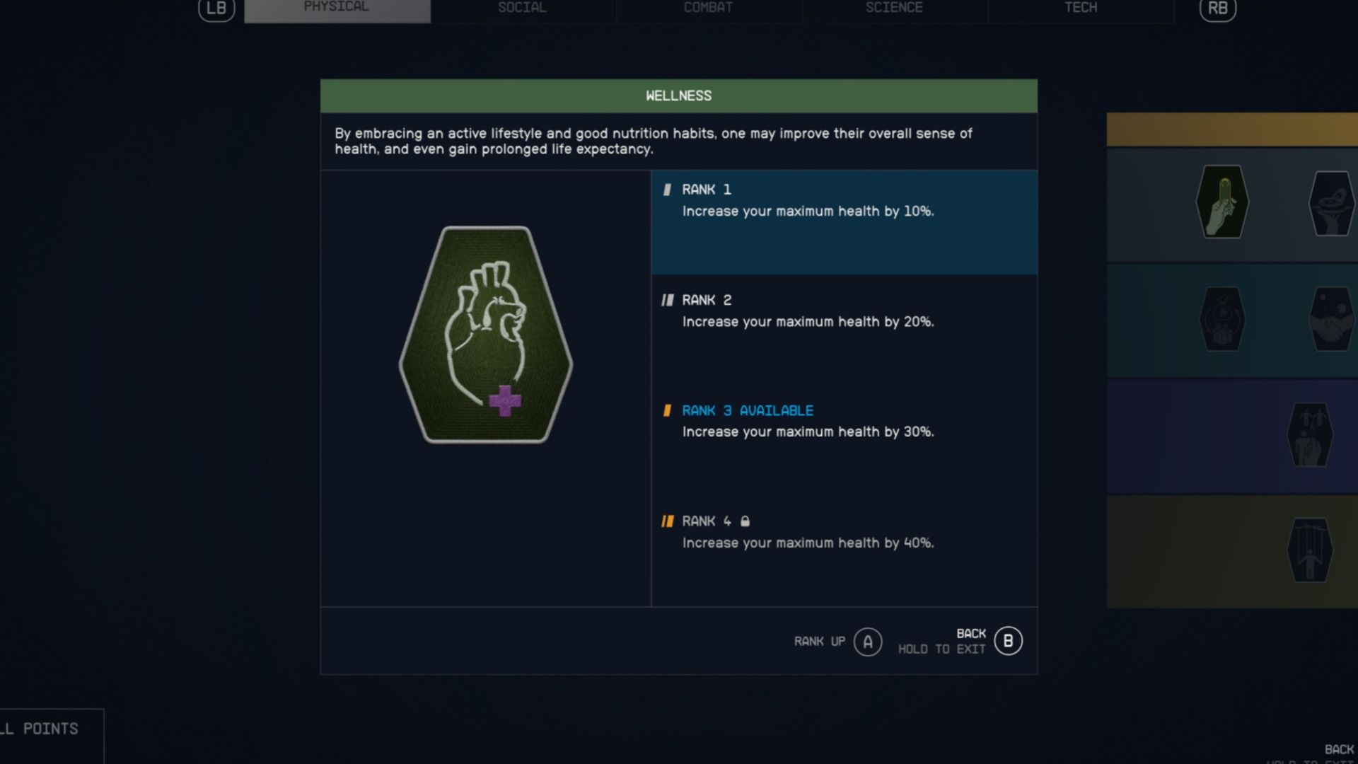 Wellness skill in Starfield (2023)