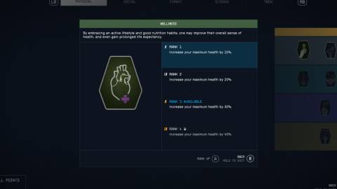 Wellness skill in Starfield (2023)