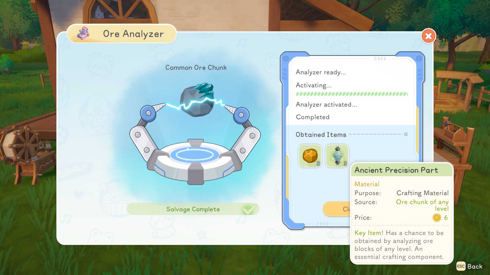 What is a common ore chunk used on Starsand Island?