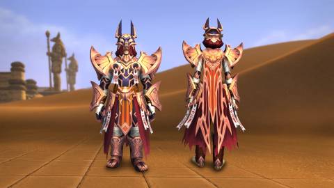 world of warcraft anubisath guardian pack south guard's copper raiment transmog set