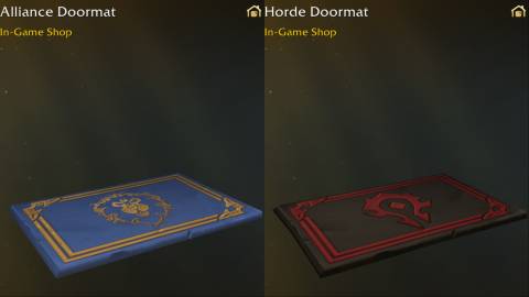 world of warcraft housing decor alliance horde doormats beta