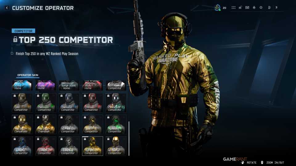 WZ Top 250 Competitor (2x Skins) - Warzone Ranked Play