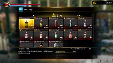 yakuza kiwami 3 healing inventory
