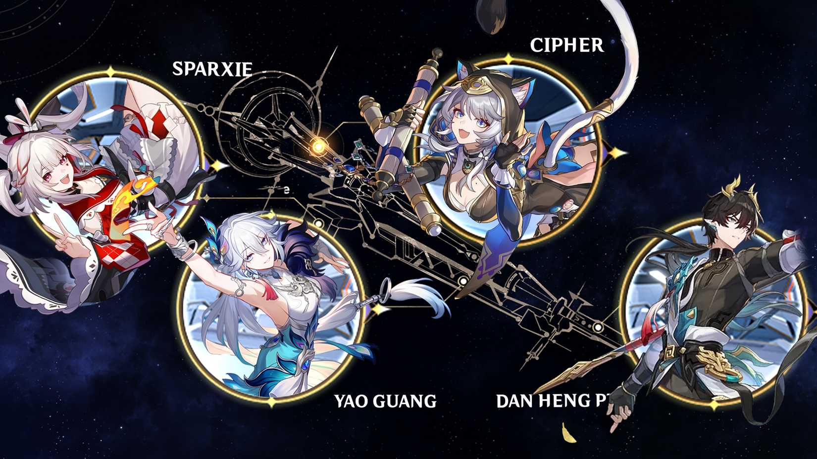 Yao Guang-Cipher-Dan Heng PT- and Sparxie best team in Honkai Star Rail