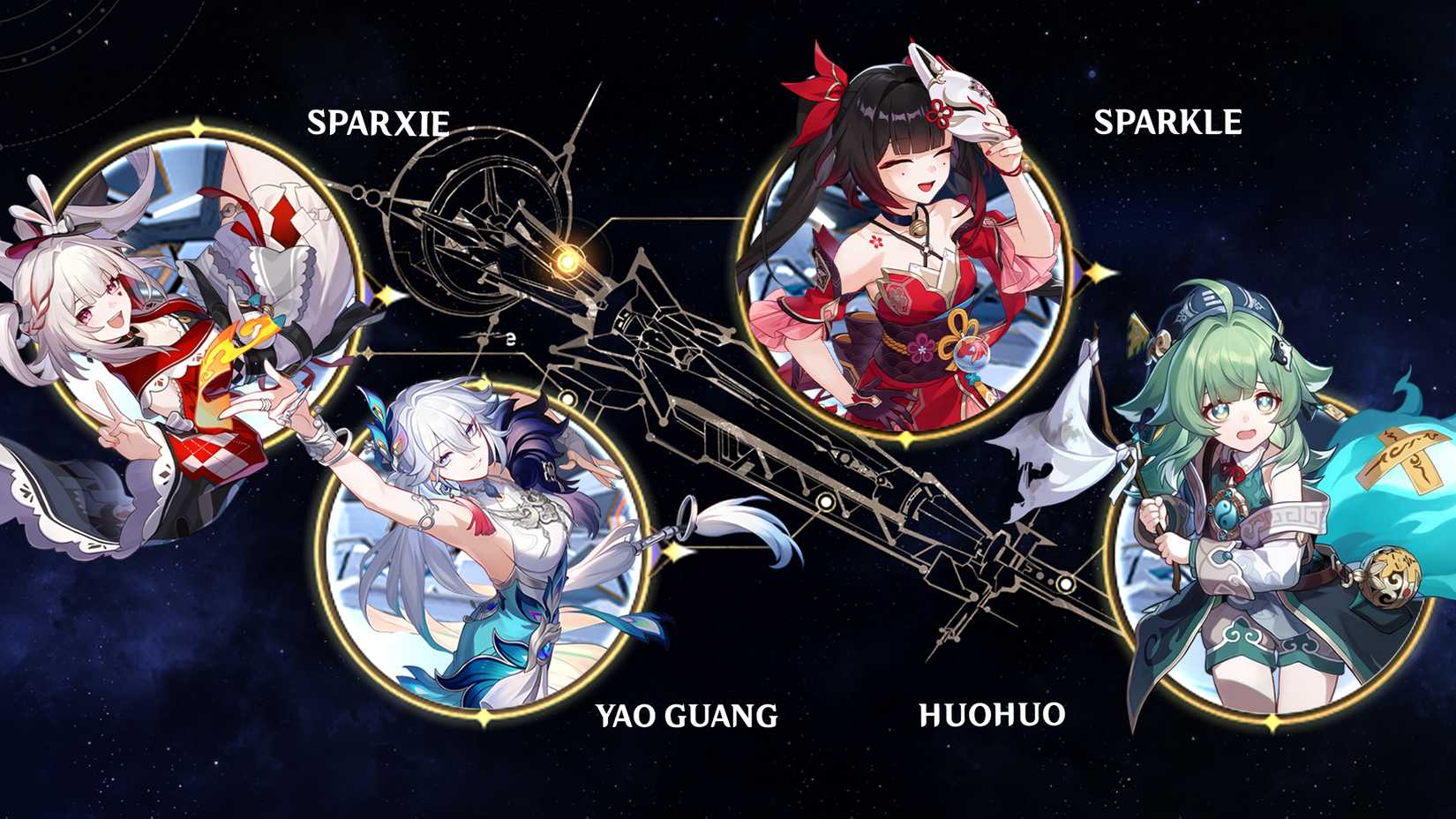 Yao Guang-Sparkle-Huohuo- and Sparxie best team in Honkai Star Rail