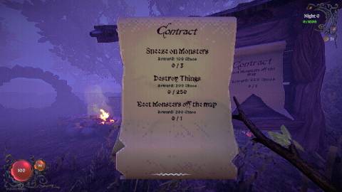 Pressing the G key to view your contracts in YAPYAP