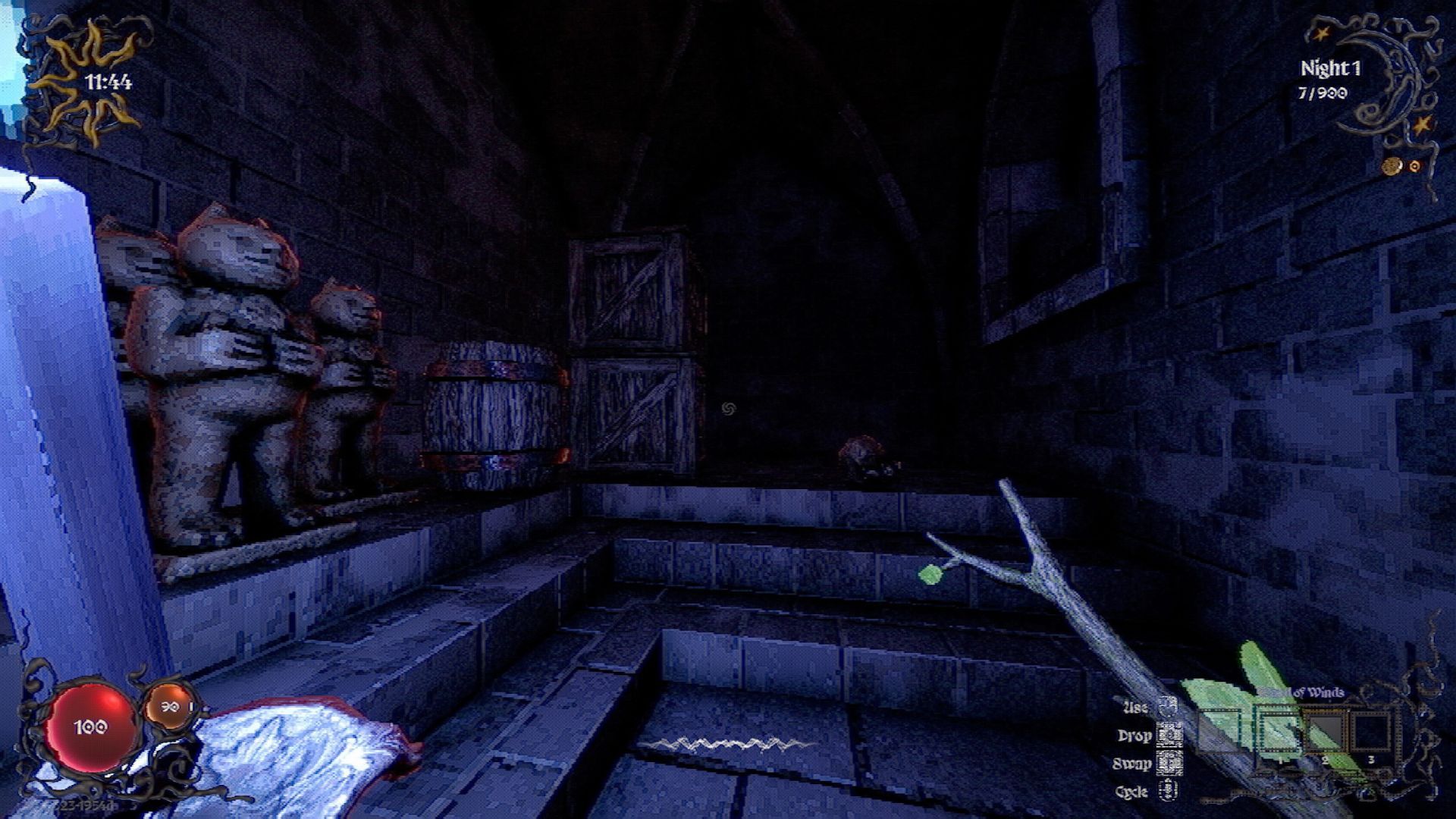 A player holding a candle and wind wand in YAPYAP