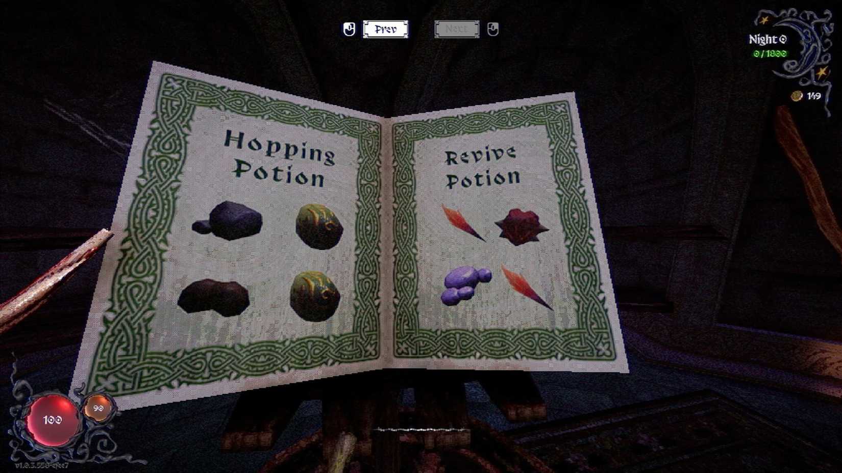 The recipe for a Revive Potion in YAPYAP