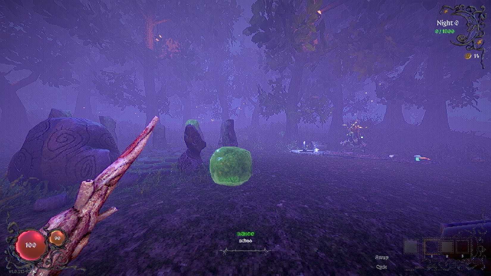 Casting the Achoo spell with the Grotesque Wand in YAPYAP